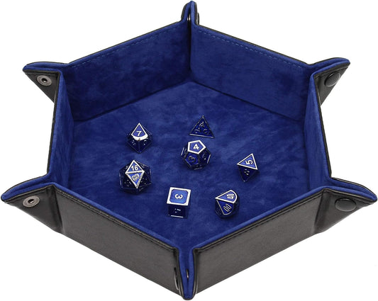Dice Tray Portable Folding Dice Rolling Tray for Use as DND Dice Tray D&D Dice Tray or Dice Game 6.5 Inch Quiets Rolling Metal Dice - Stronger Snaps Hold Tighter than Other Dice Trays